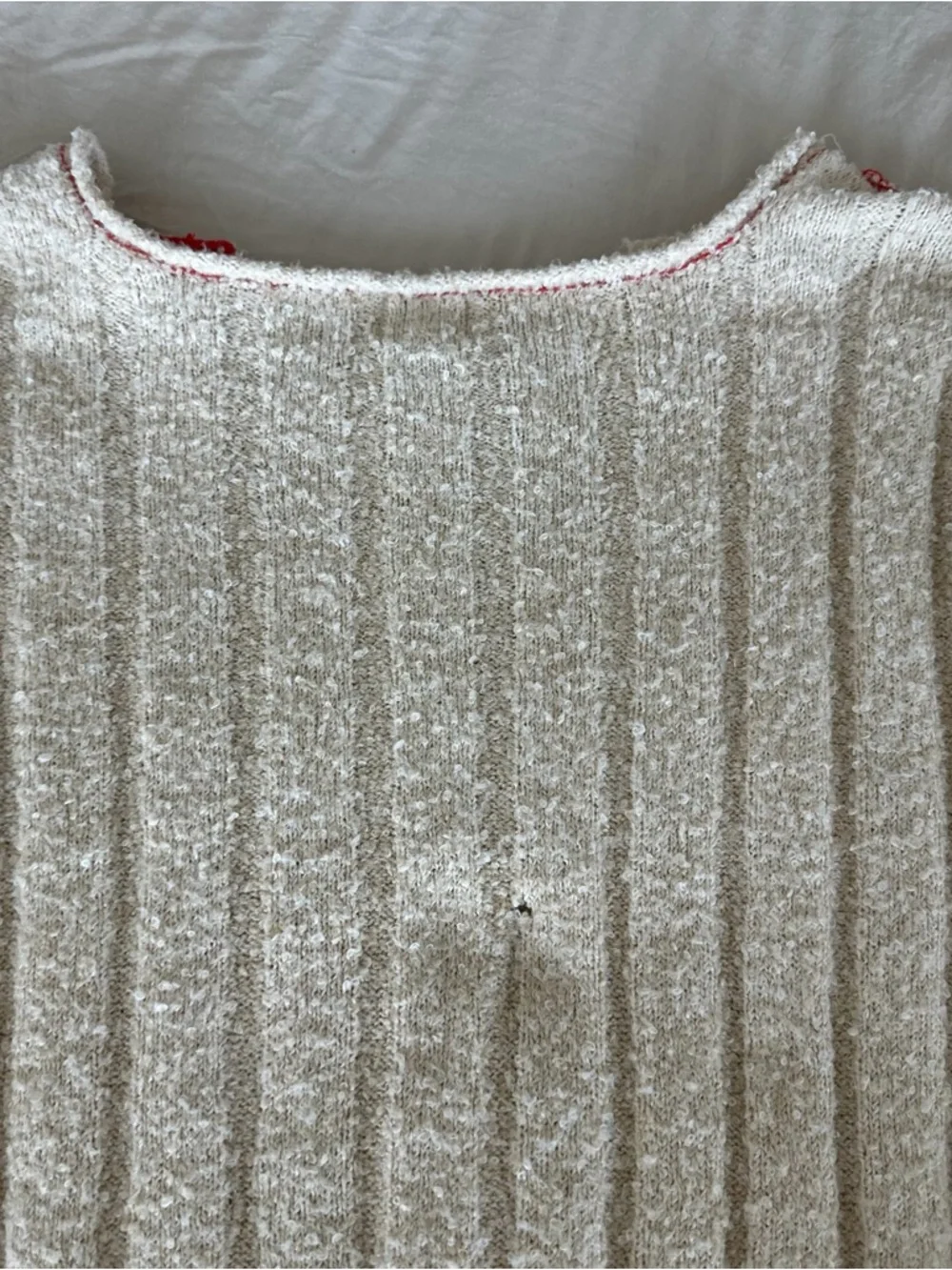 Cream BDG sweater red stitching - Picture 4 of 5